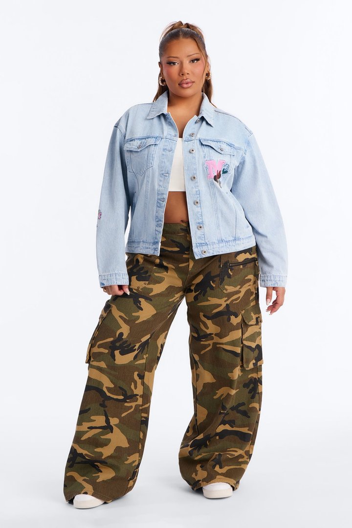 Mickey and Minnie Embroidered Denim Jacket - Medium Wash