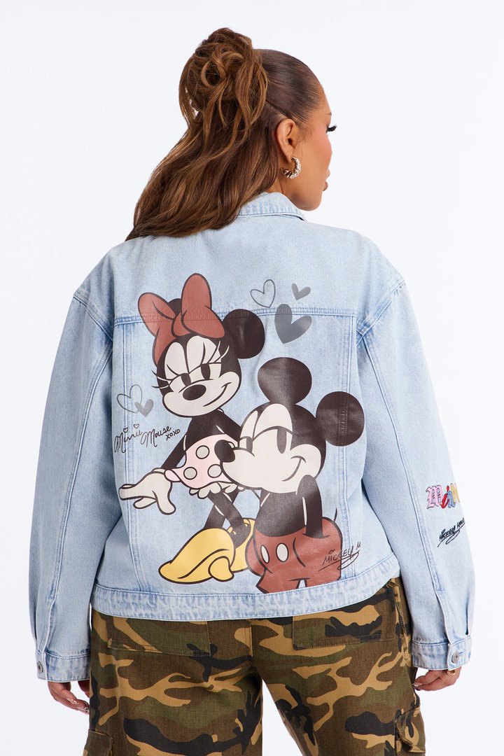 Mickey and Minnie Embroidered Denim Jacket - Medium Wash