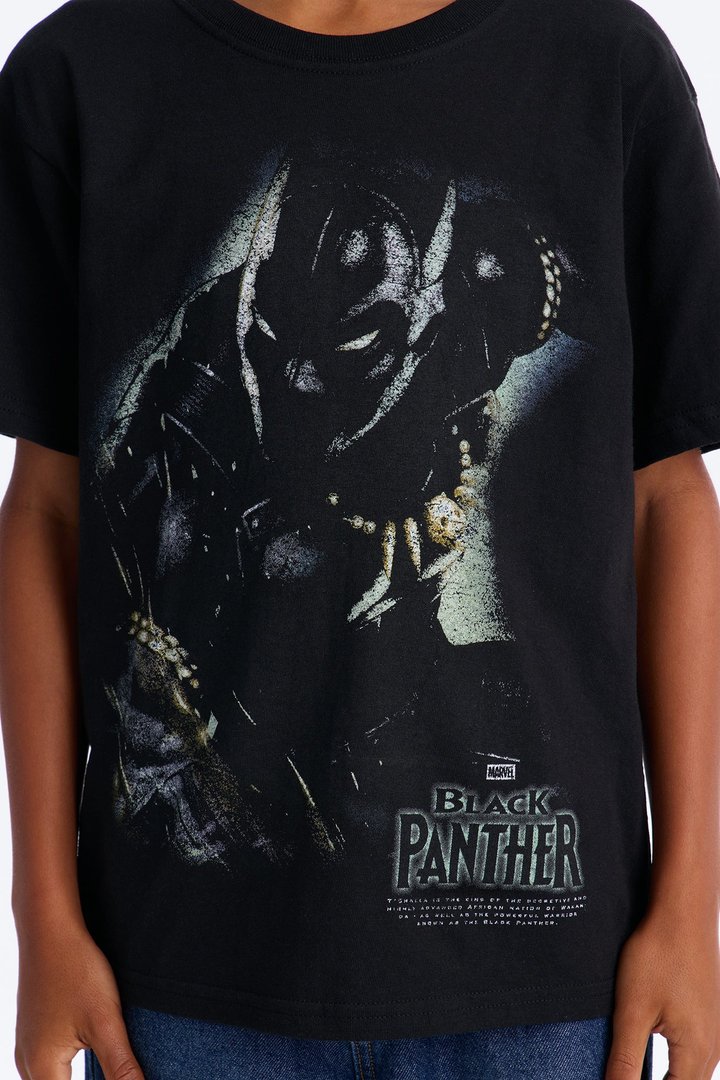 Mini T'Challa Of Wakanda Short Sleeve Tee - Black