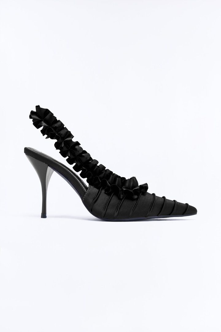 Legendary Satin Slingback Pumps - Black