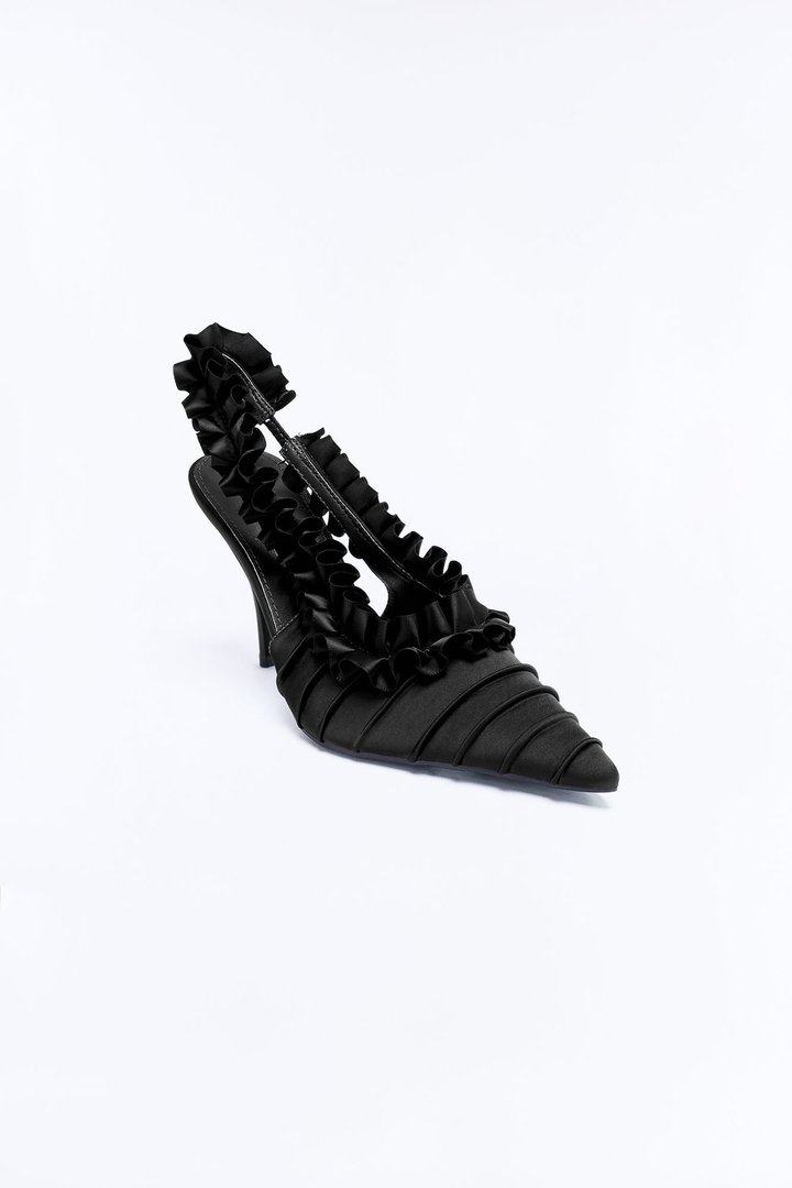 Legendary Satin Slingback Pumps - Black