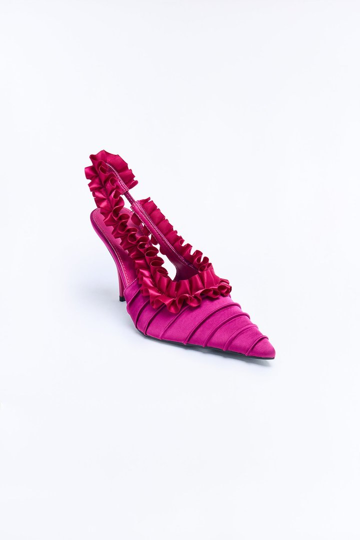 Legendary Satin Slingback Pumps - Plum