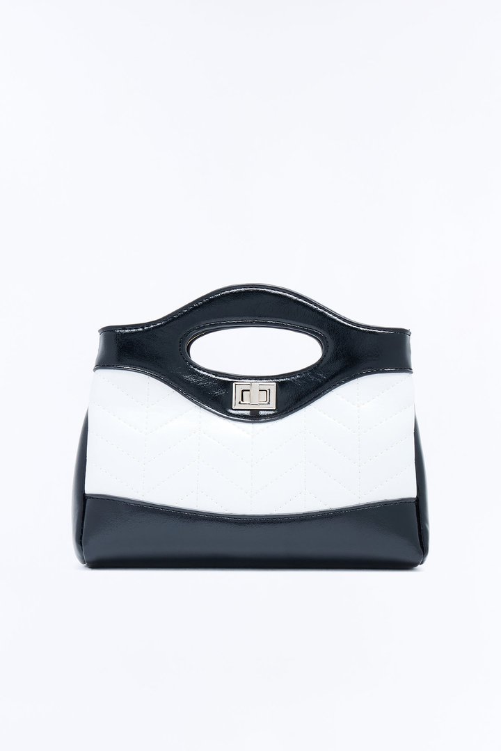 A Walk In Paris Faux Leather Crossbody - White/Black
