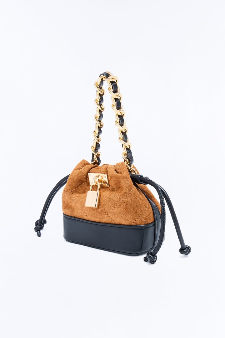 Morning Latte Faux Suede Crossbody - Cognac