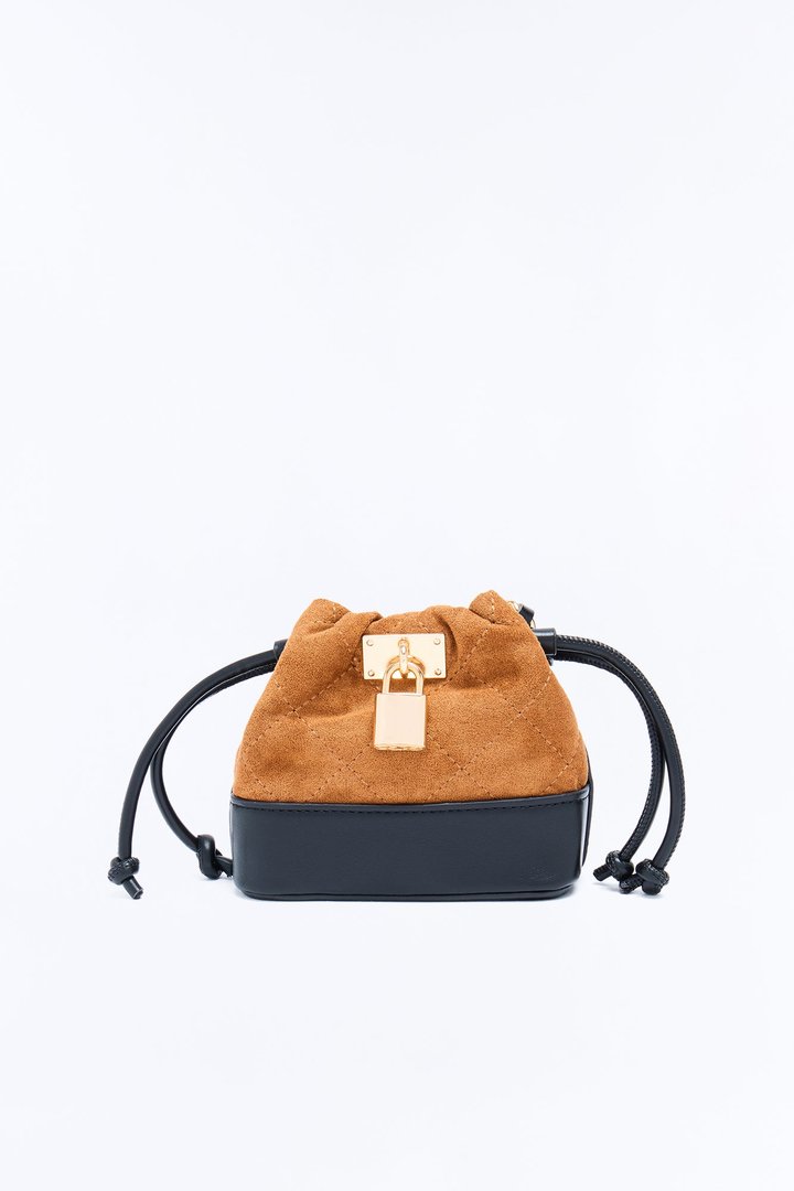 Morning Latte Faux Suede Crossbody - Cognac