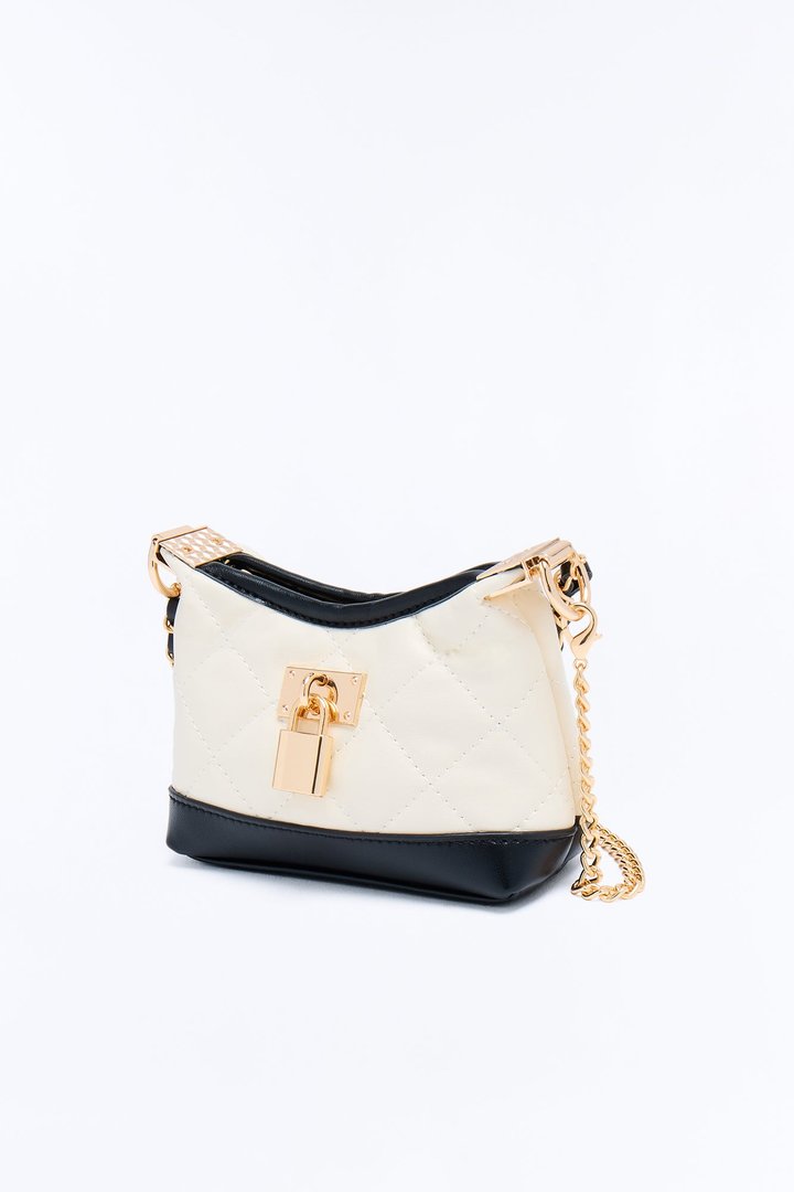 Stay Classy Mini Faux Leather Crossbody - Ivory/combo