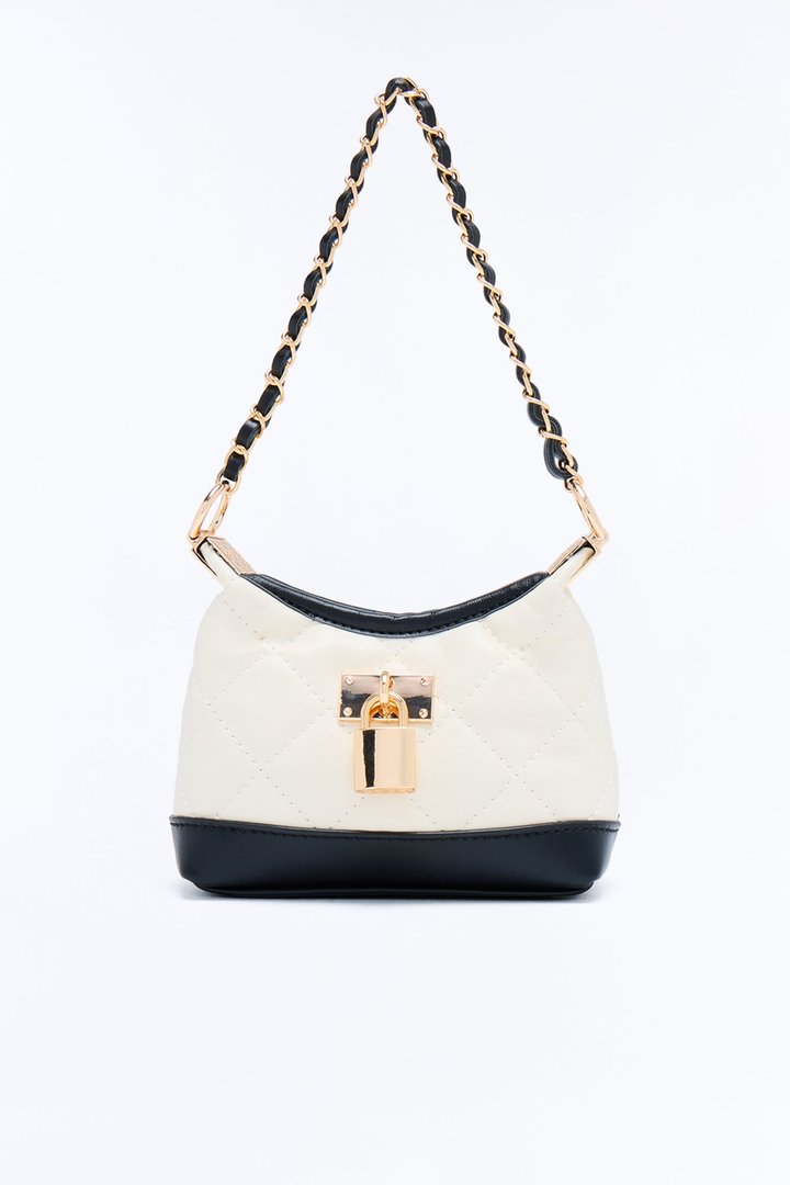 Stay Classy Mini Faux Leather Crossbody - Ivory/combo