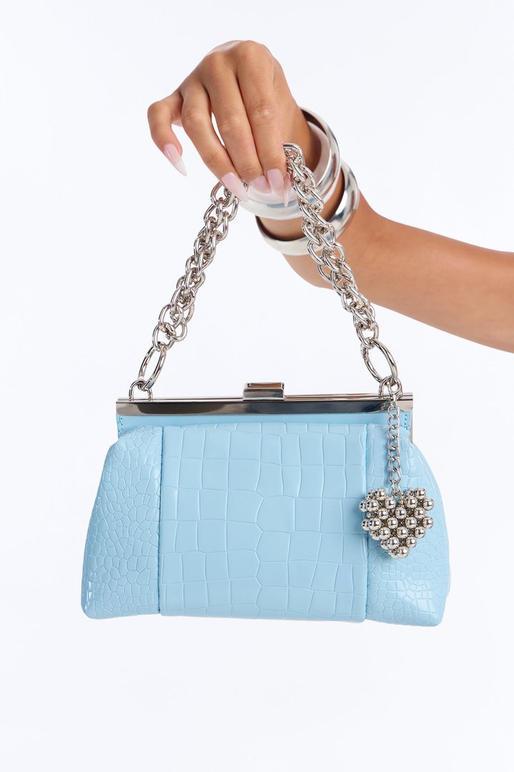 Love Letters Faux Leather Bag - Blue