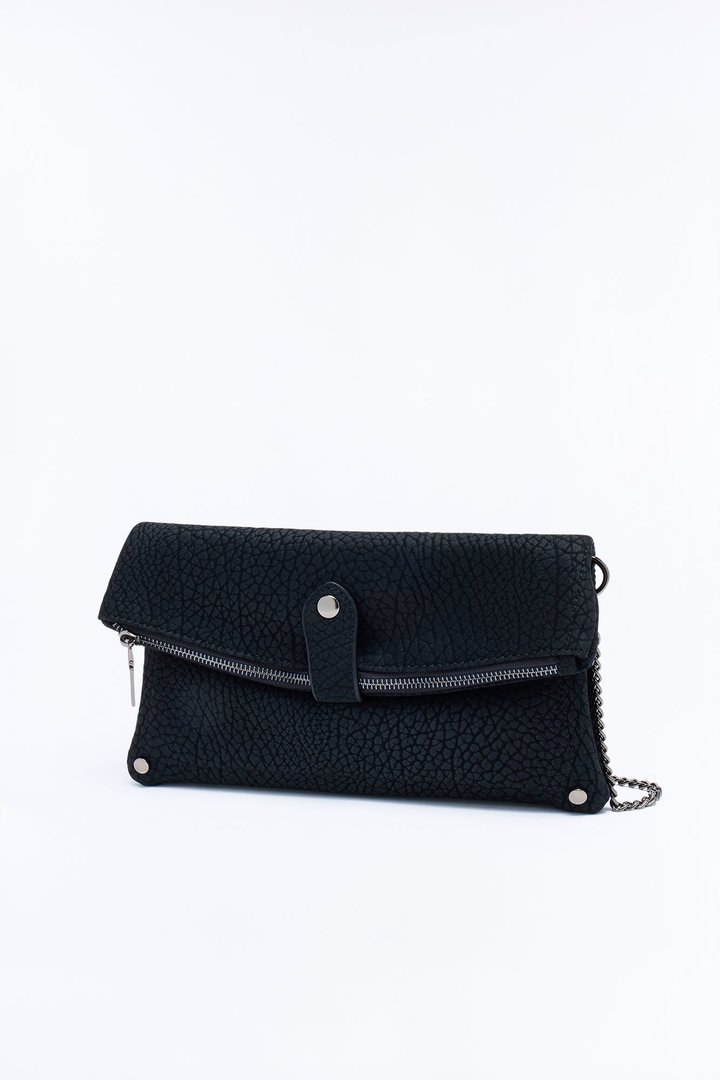Secret Romance Faux Leather Clutch - Black