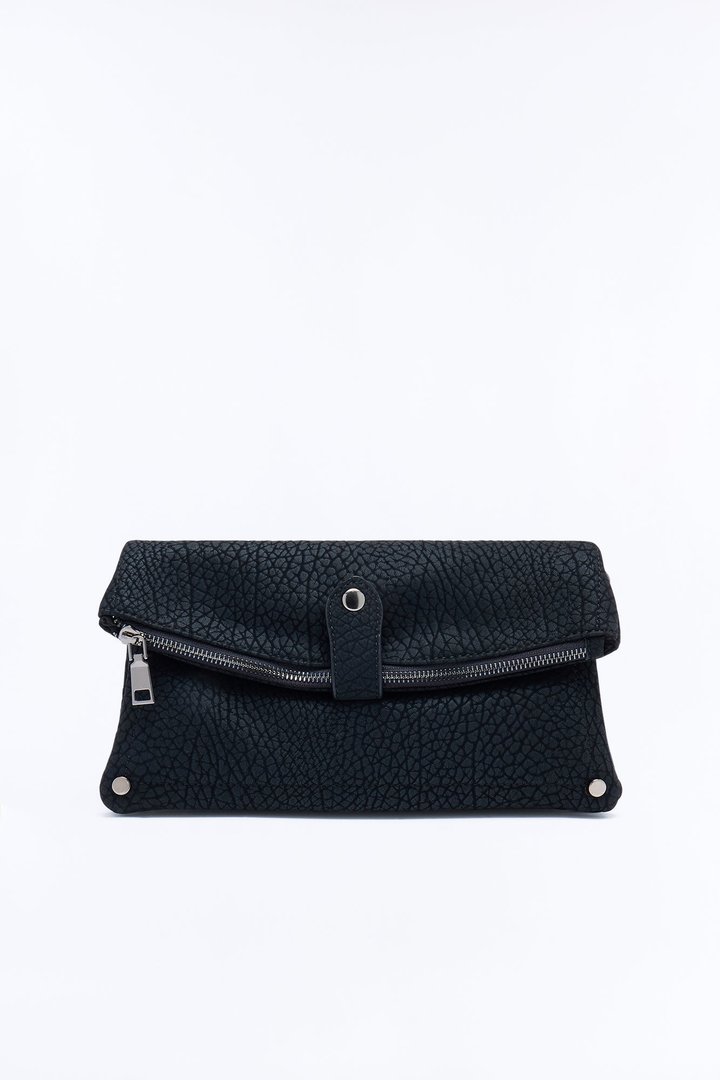 Secret Romance Faux Leather Clutch - Black