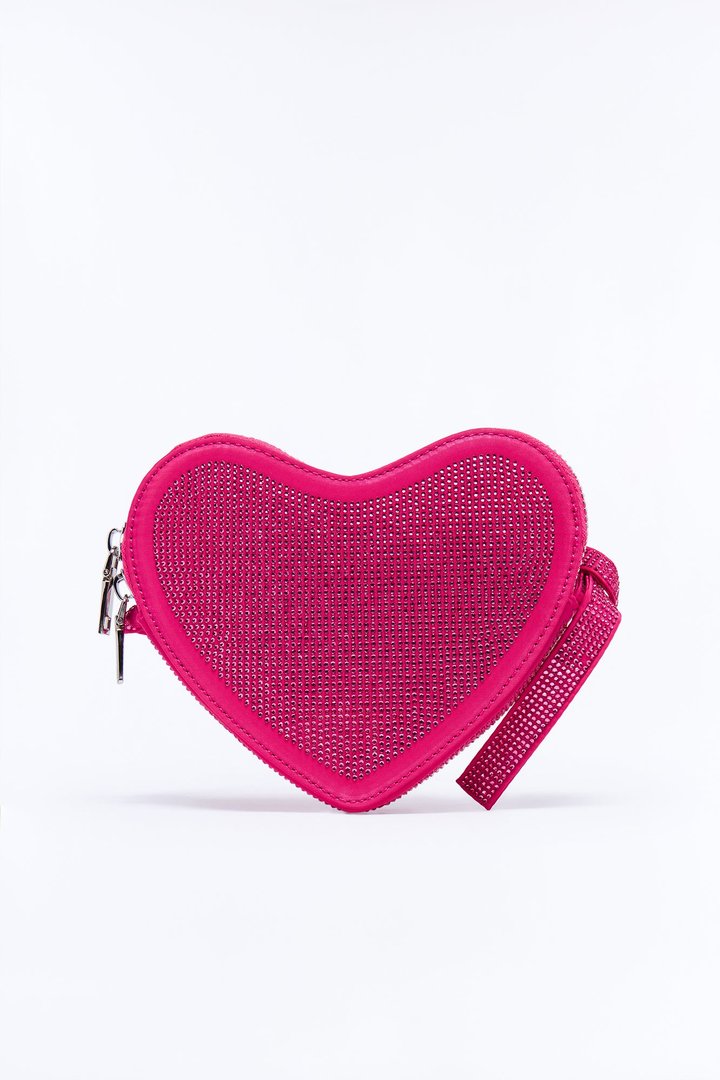 Shine On Sweetheart Rhinestone Shoulder Handbag - Fuchsia