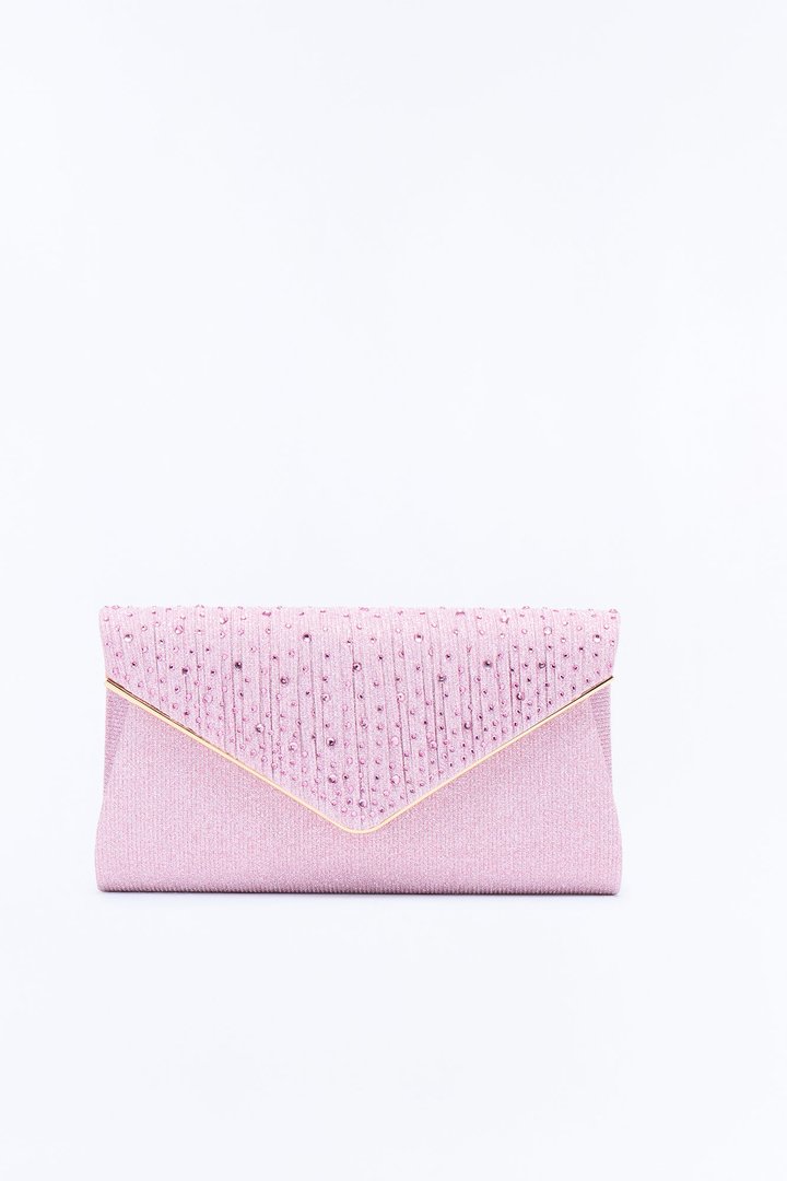 Dew Drops Sequin Clutch Handbag - Pink