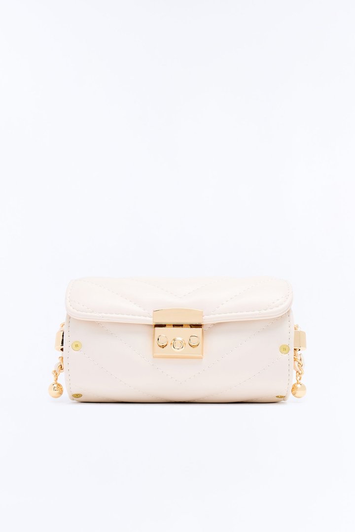 I Watch The Moon Faux Leather Crossbody Handbag - Ivory