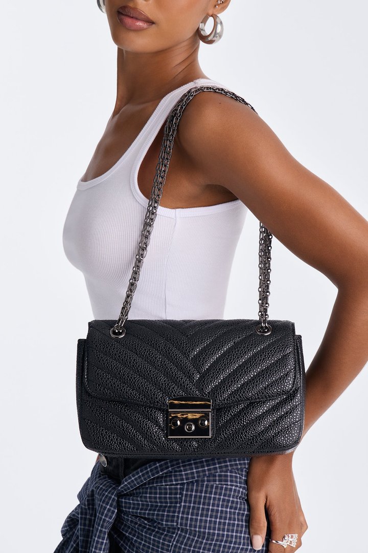 Hot Thoughts Faux Leather Handbag - Black
