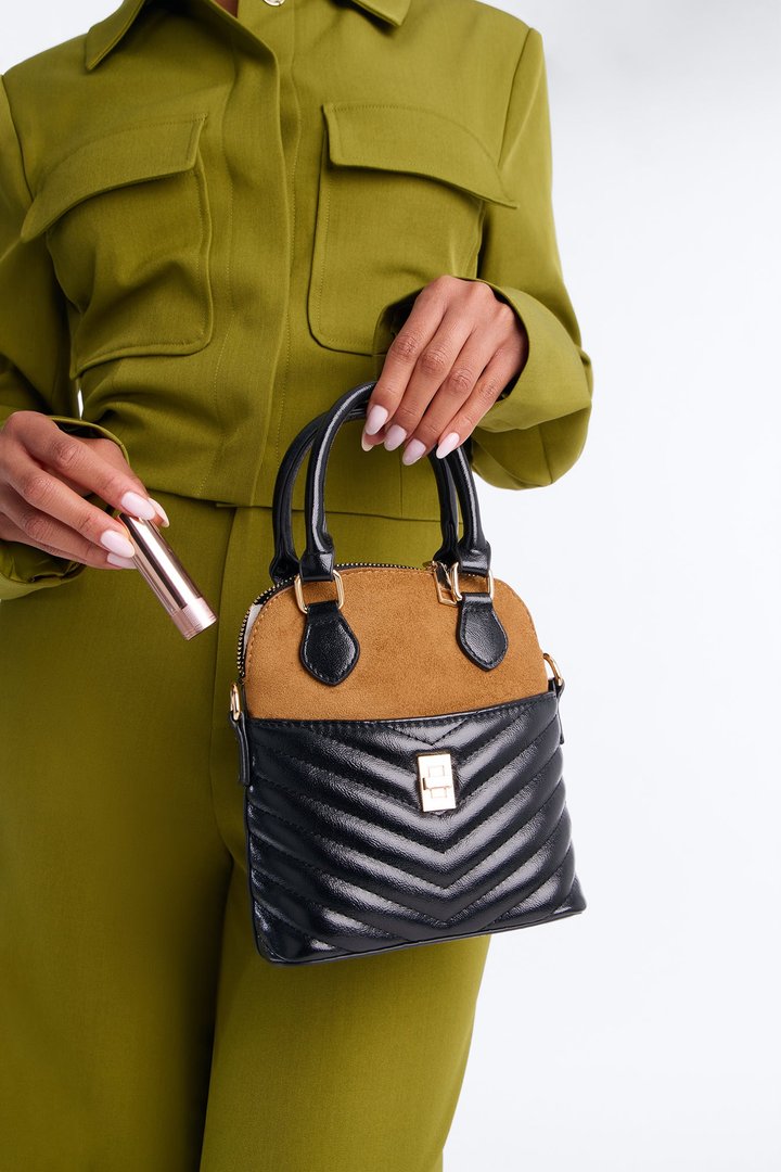 Show Me Love Faux Leather Handbag - Black/combo