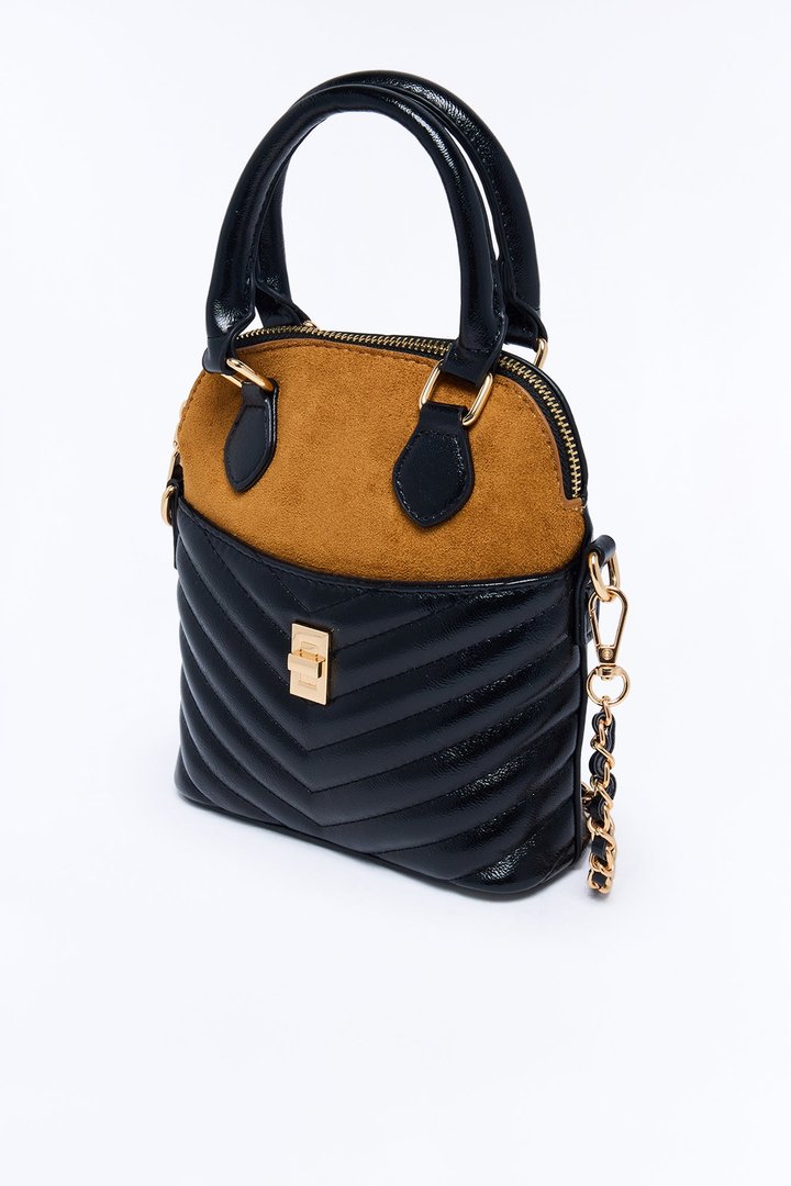 Show Me Love Faux Leather Handbag - Black/combo