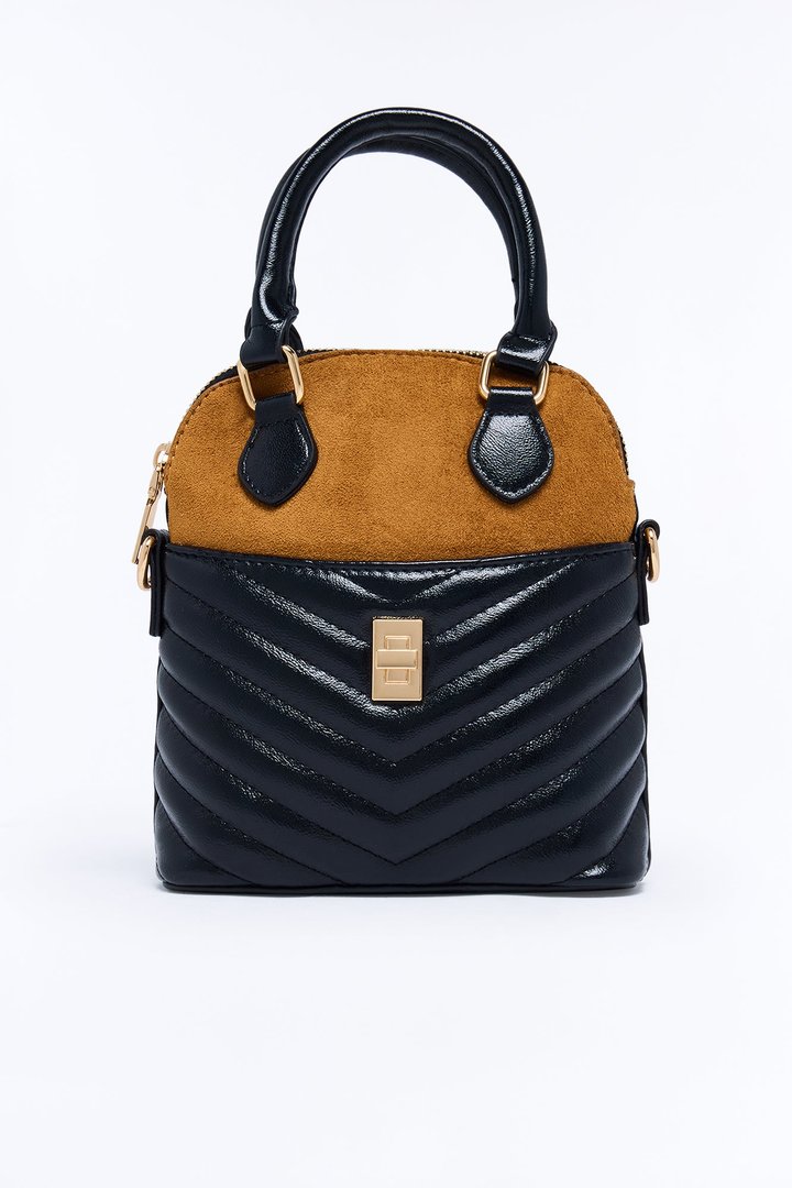 Show Me Love Faux Leather Handbag - Black/combo