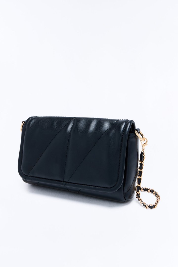 Big City Date Night Faux Leather Crossbody Handbag - Black