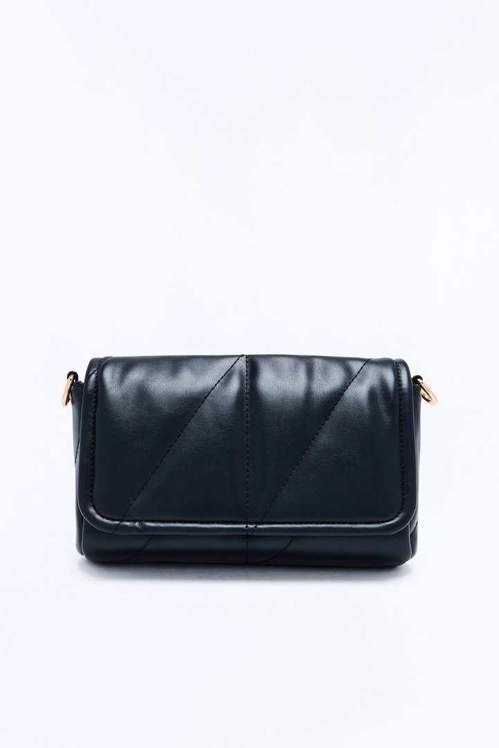 Big City Date Night Faux Leather Crossbody Handbag - Black
