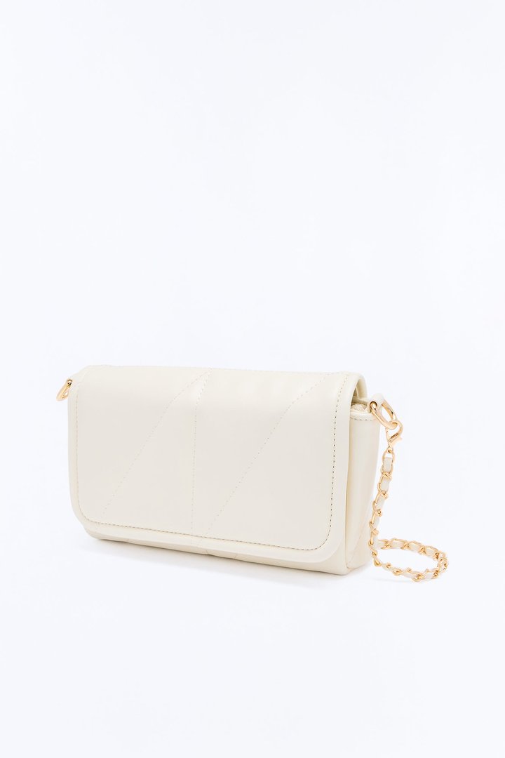 Big City Date Night Faux Leather Crossbody Handbag - Ivory