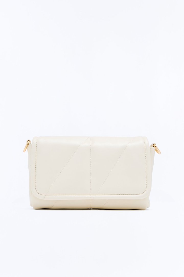 Big City Date Night Faux Leather Crossbody Handbag - Ivory
