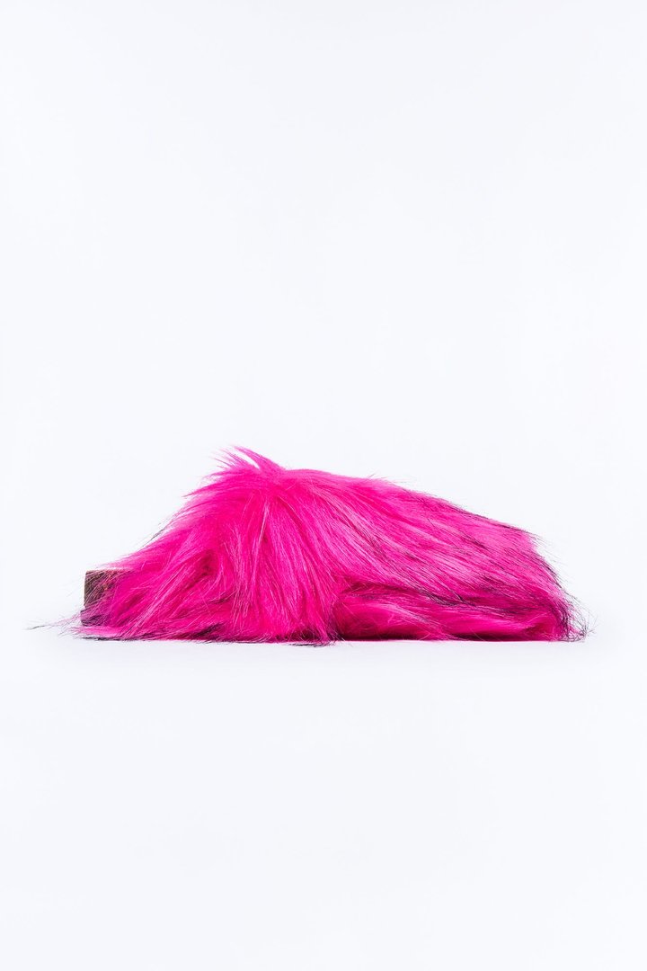 Mini Can't Miss It Faux Fur Slippers - Hot Pink