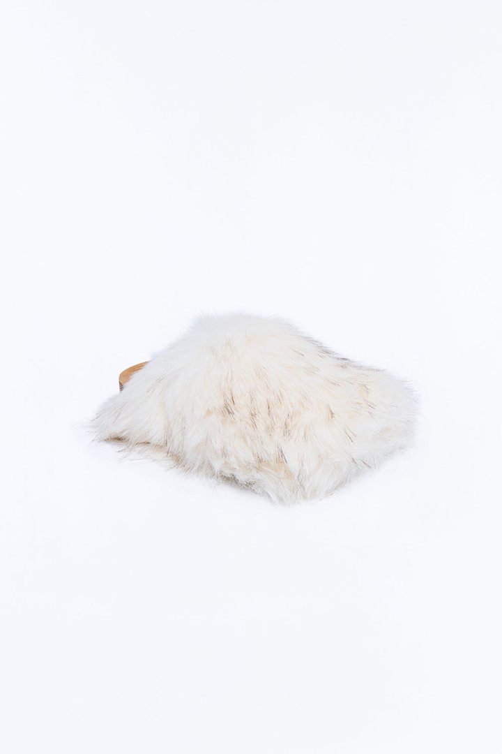 Mini Can't Miss It Faux Fur Slippers - White