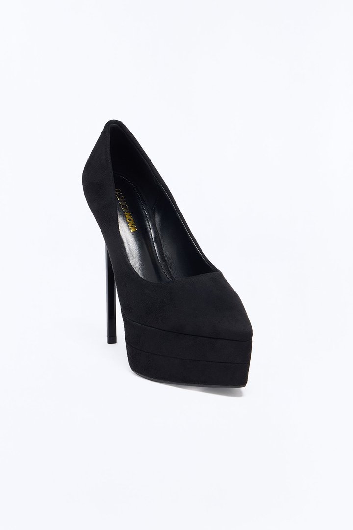 Nita Suede Platform Pumps - Black