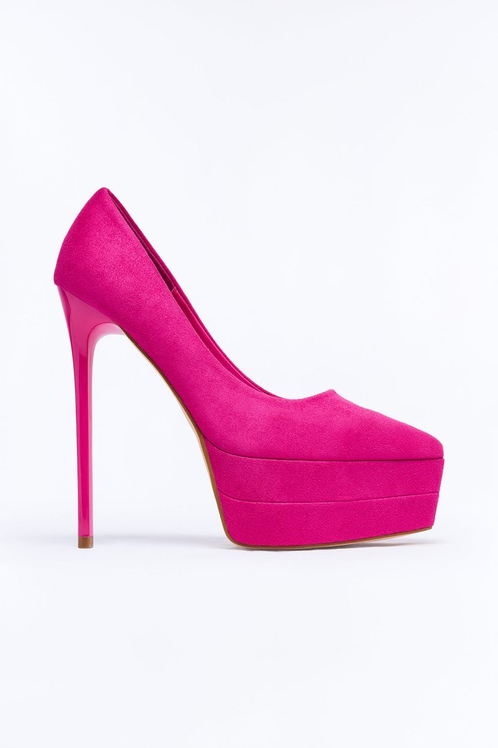 Nita Suede Platform Pumps - HotPink