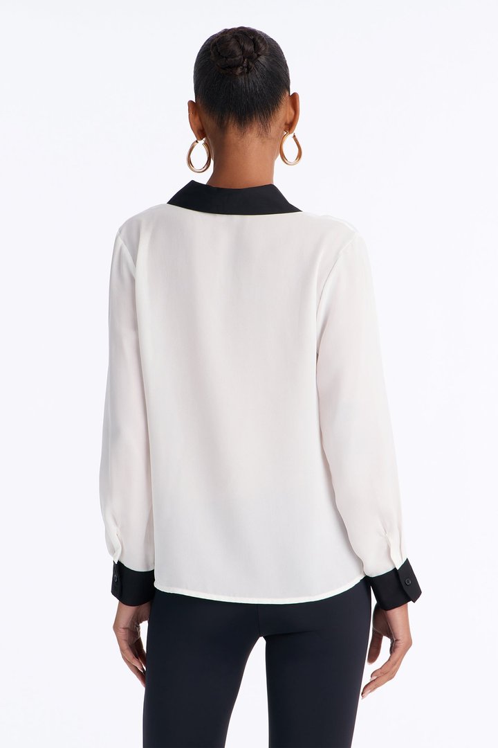 Next Meeting Colorblock Shirt - White/Black
