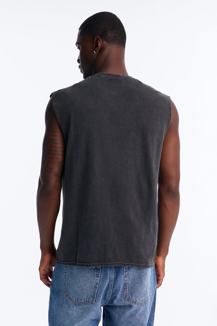 Lynard Skynyrd Free Bird Vintage Oversized Muscle Tee - Black