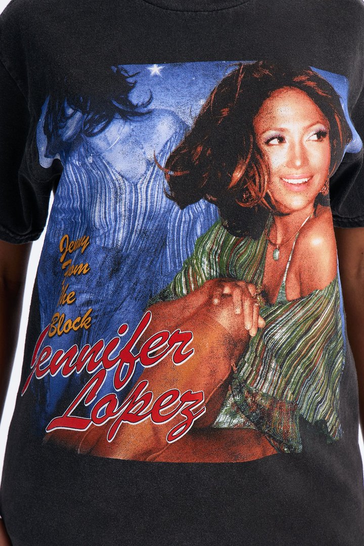 Jennifer Lopez Throwback Washed Tee - Black