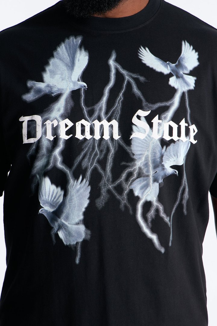 Dream State Oversized Short Sleeve Tee - Black