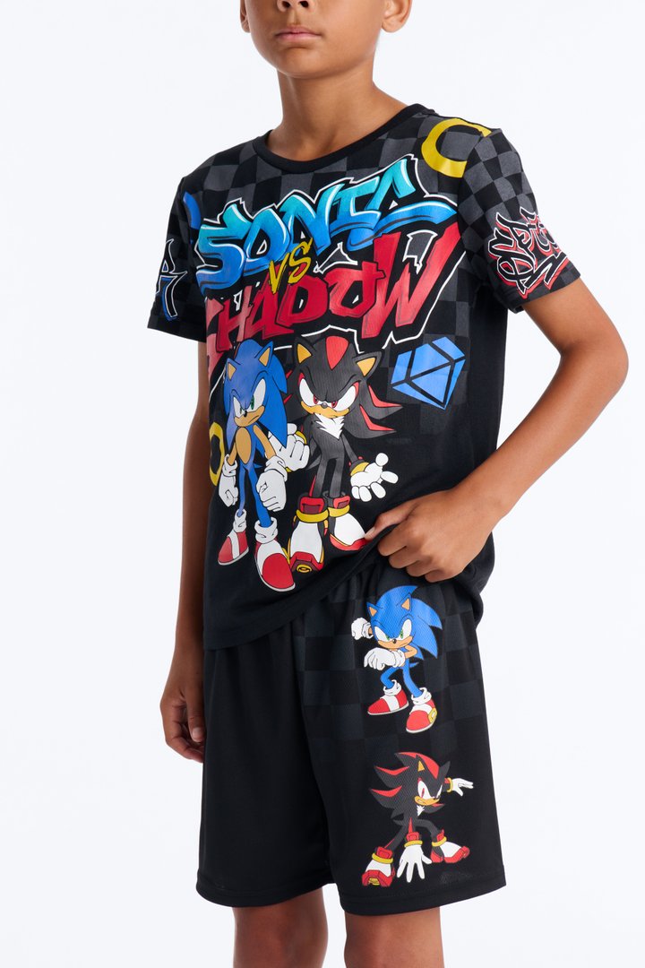 Mini Sonic Gotta Go Fast Graffiti Short Set - Black