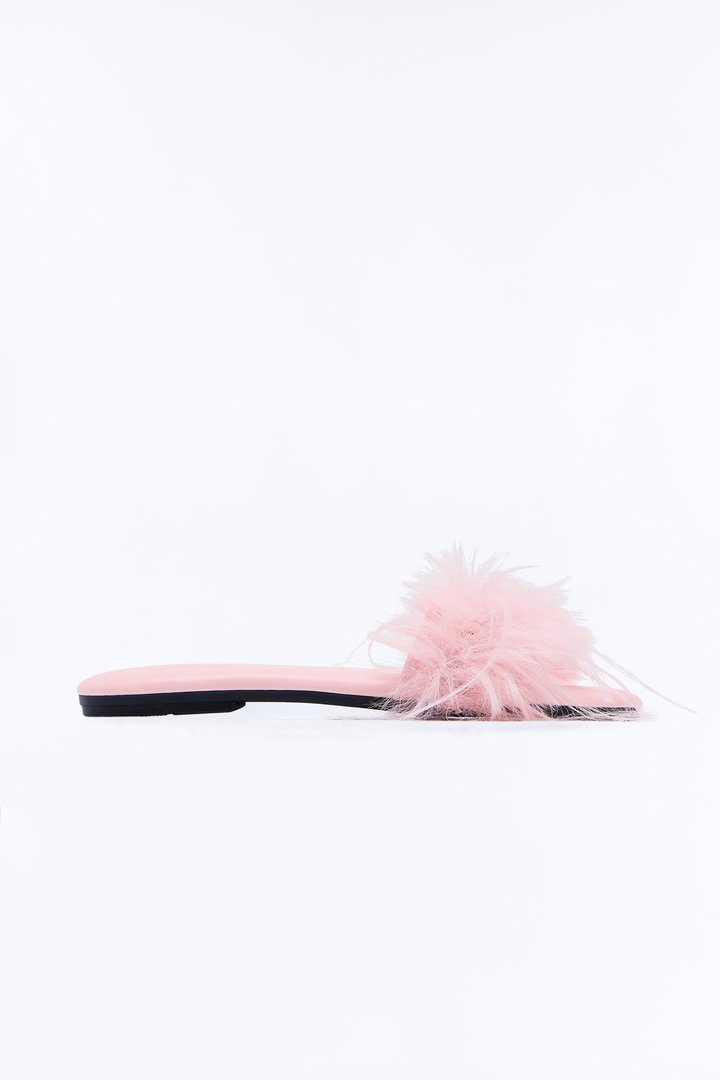 Marno Feather Trim Sandals - Blush
