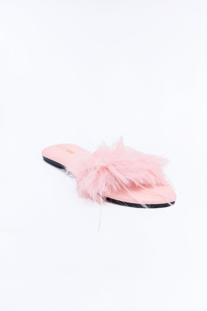Marno Feather Trim Sandals - Blush