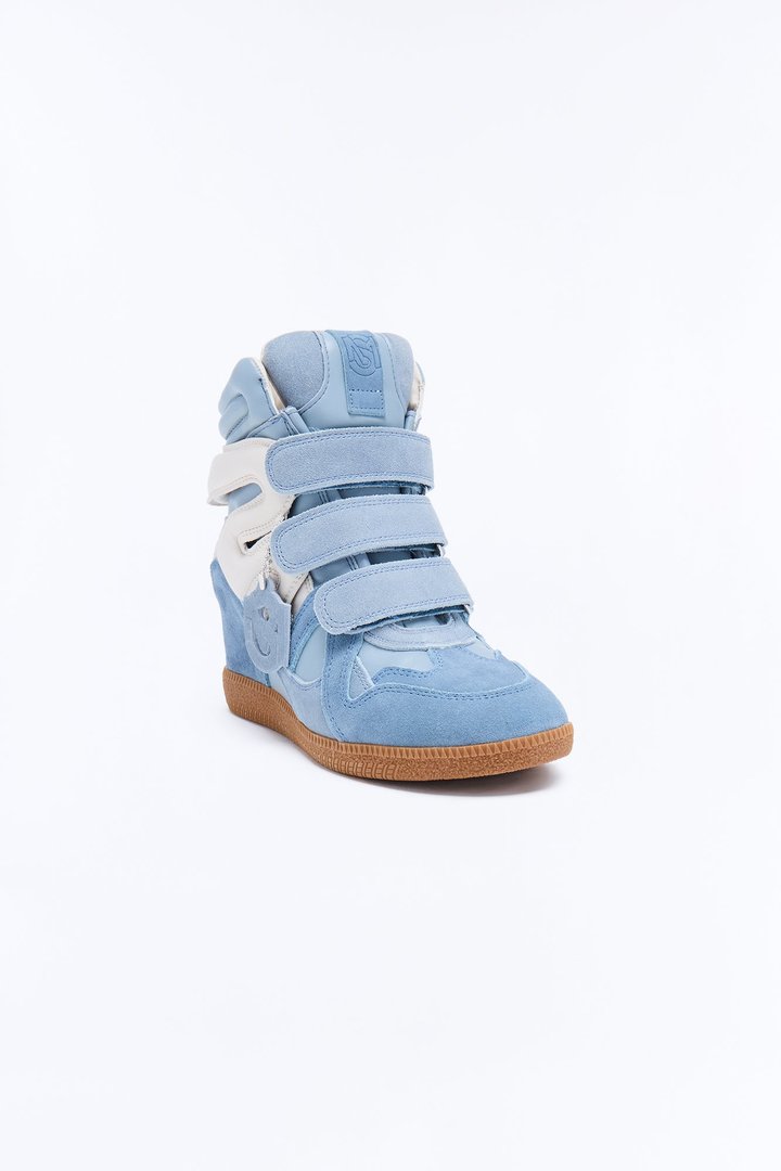 Steve Madden Mavis Suede Wedge Sneakers - Blue/combo