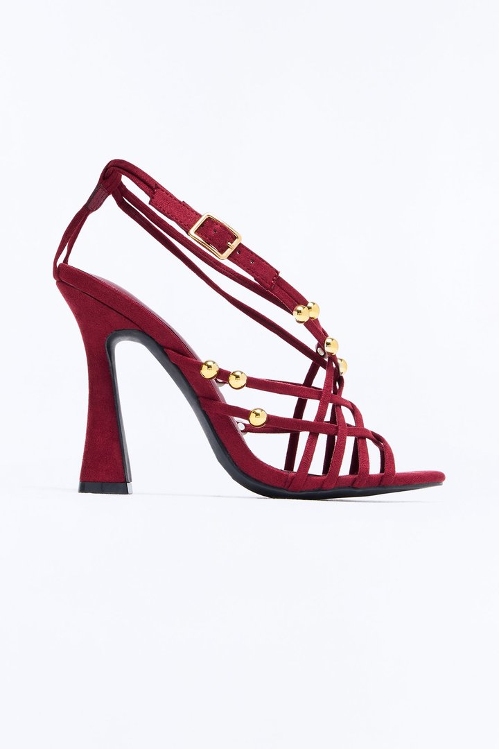 Eliette Suede Slingback Heels - Wine