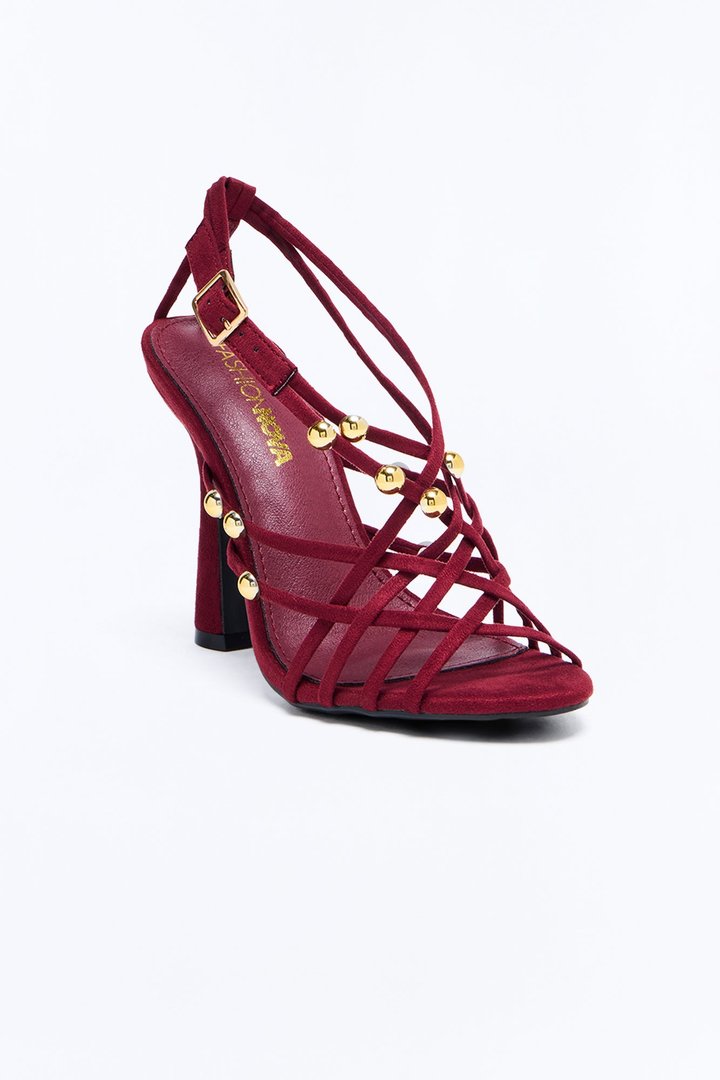 Eliette Suede Slingback Heels - Wine