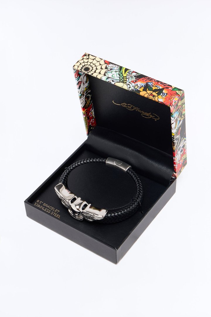 Ed Hardy Cord Bracelet - Silver