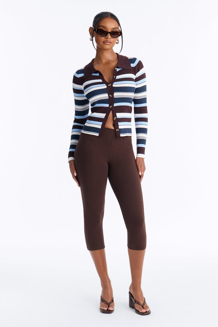Moonlit Nights Striped Cardigan - Brown/combo