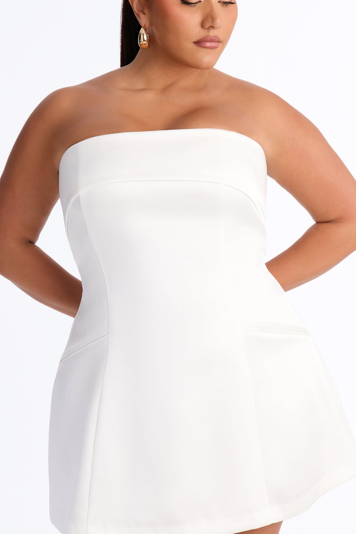 Sarabella Satin Mini Dress - Off White