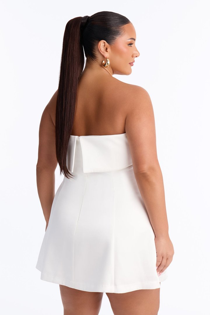 Sarabella Satin Mini Dress - Off White