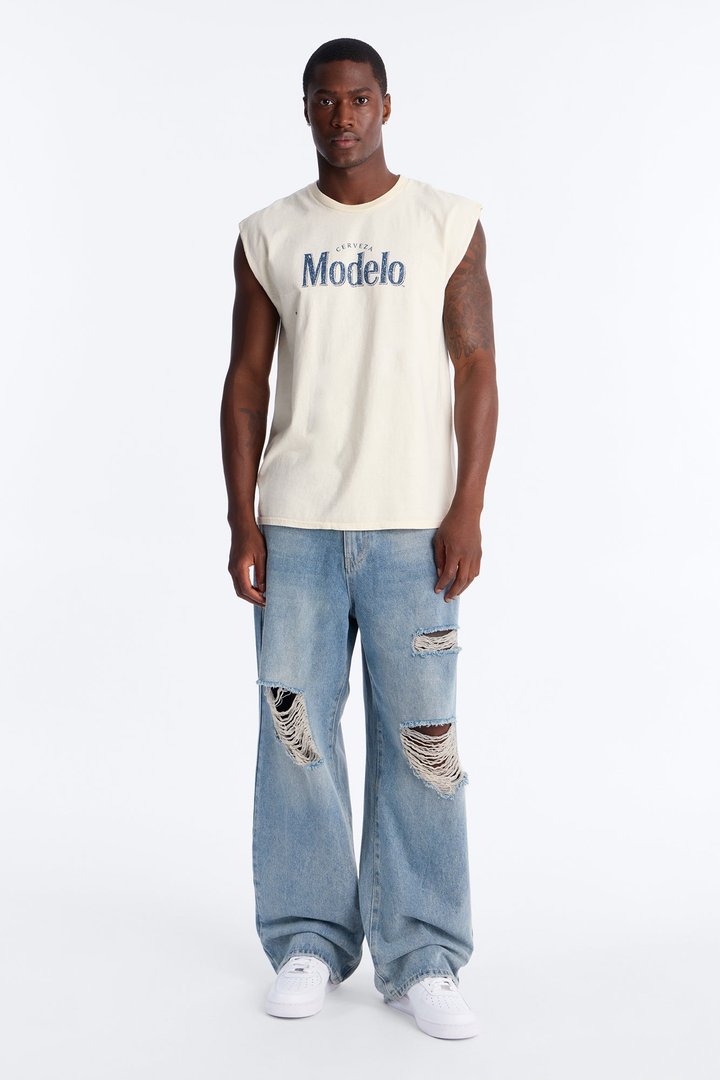Modelo Boxing Vintage Muscle Tee - Sand