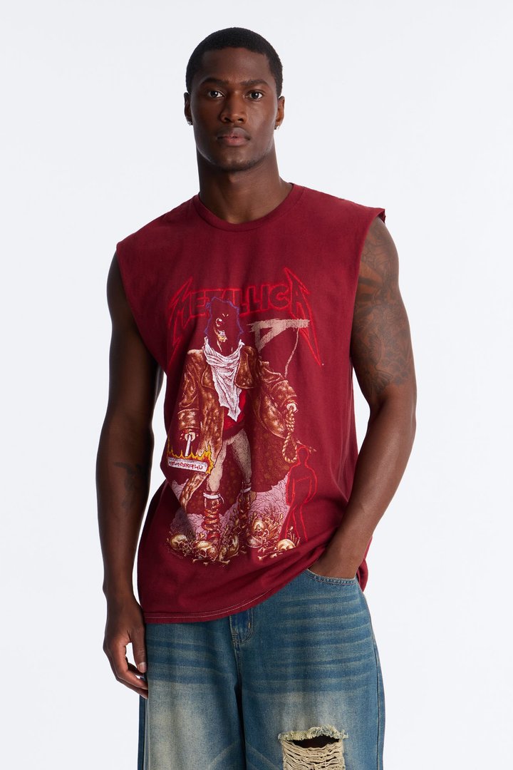 Metallica Unforgiven Executioner Vintage Muscle Tee - Red