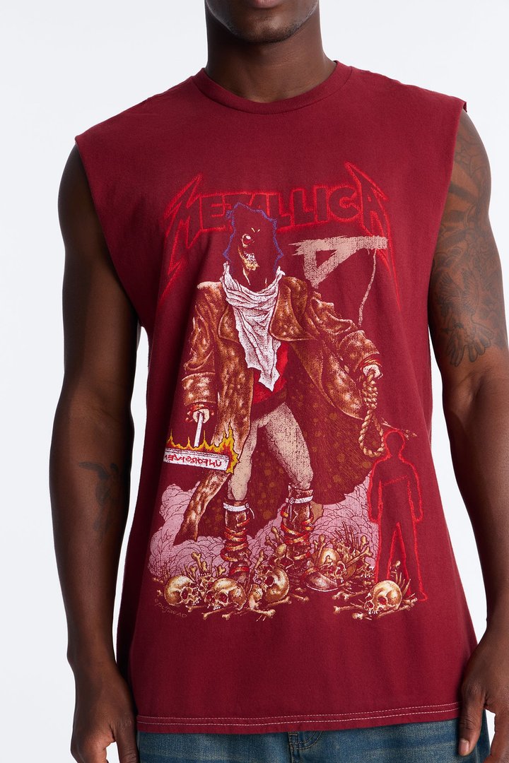 Metallica Unforgiven Executioner Vintage Muscle Tee - Red