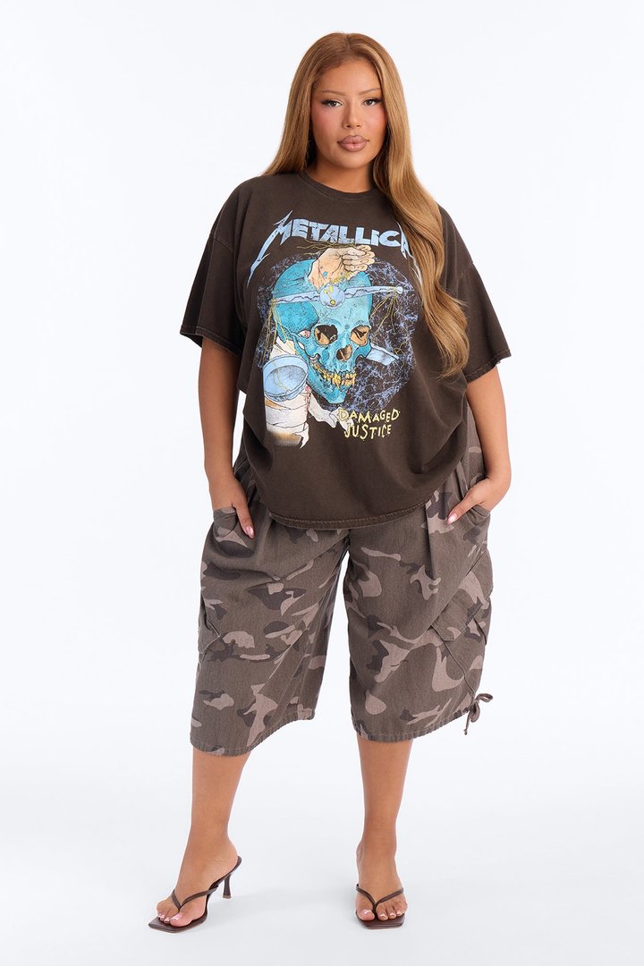 Metallica Mayhem Washed Tee - Brown