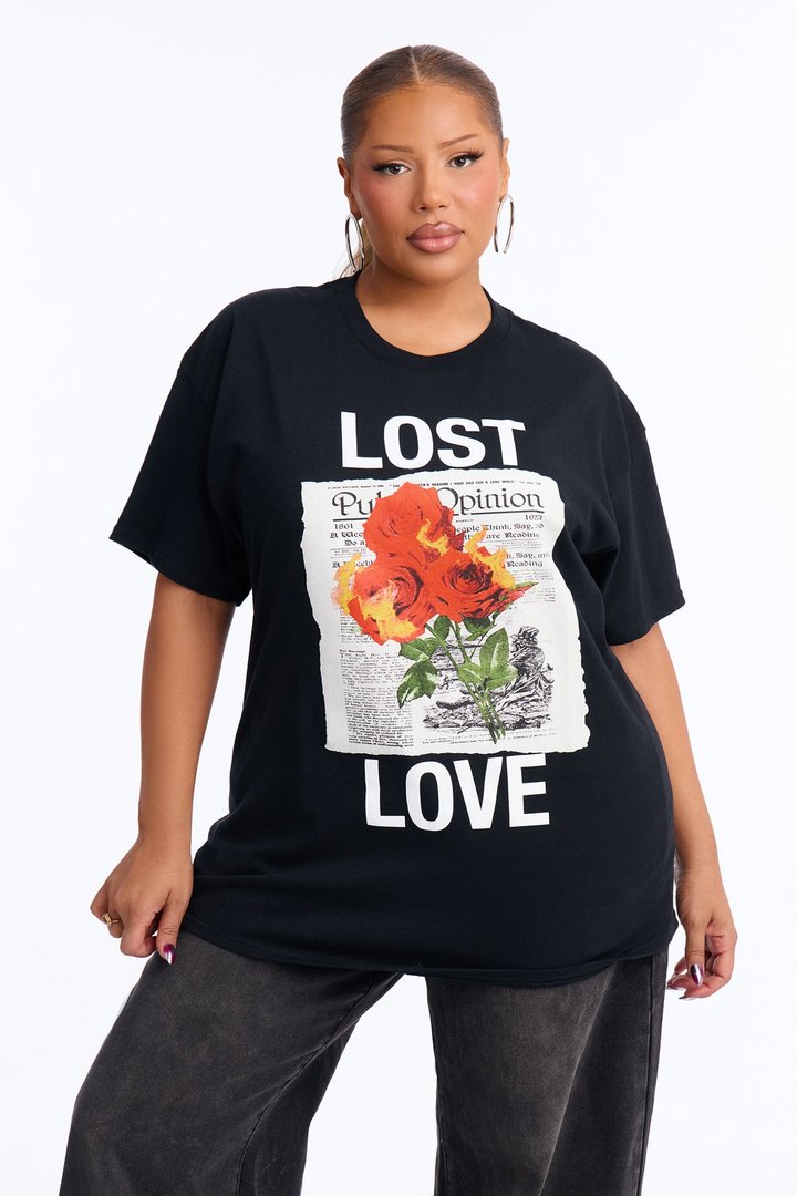 Lost In Love Graphic Tee - Black