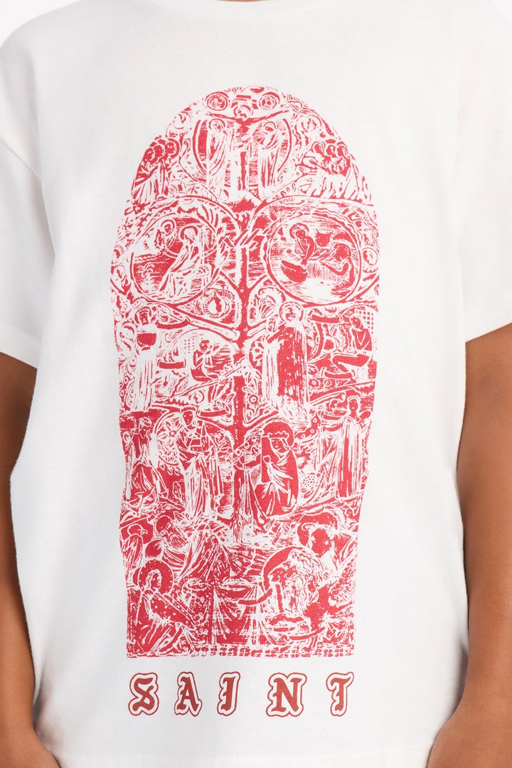 Mini Forever Saint Oversized Short Sleeve Tee - White