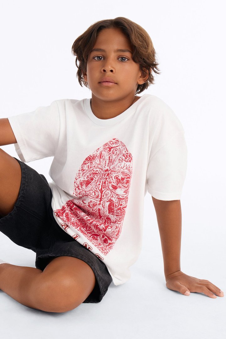 Mini Forever Saint Oversized Short Sleeve Tee - White